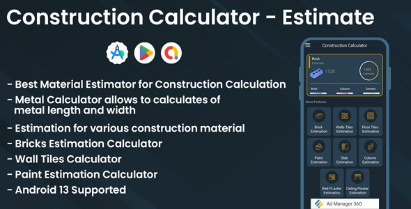 Calculadora de construção – estimador de construção – contagem de custos de construção imobiliária – Calculadora Civil