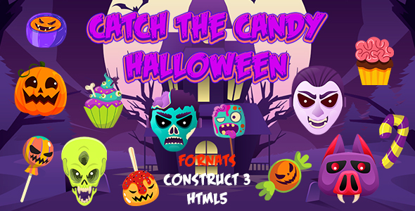 Pegue o jogo Candy Halloween (Construct 3 | C3P | HTML5)