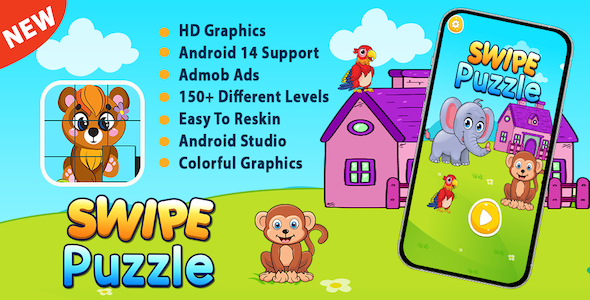 Deslize o jogo do quebra -cabeça para crianças + pronto para publicar + Android