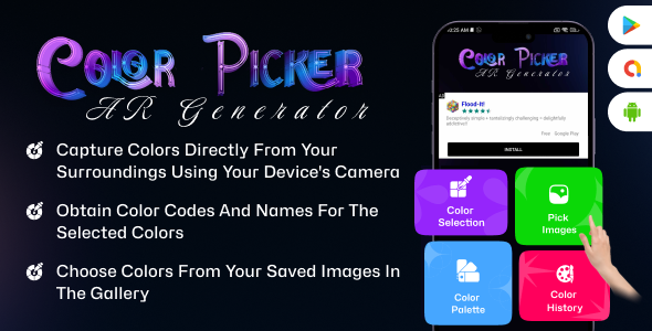 Seletor de cores – Gerador AR – Picker de cores personalizado – Paleta de cores – AR Photo Color Picker