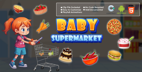 Baby Supermarket Game- Game educacional – HTML5, Construct 3