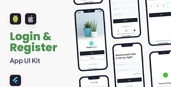 Flutter Login Register Kit de interface do usuário – Uma solução completa para autenticação do usuário