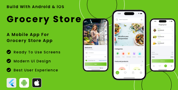 App de mercearia – modelo de aplicativo móvel Flutter