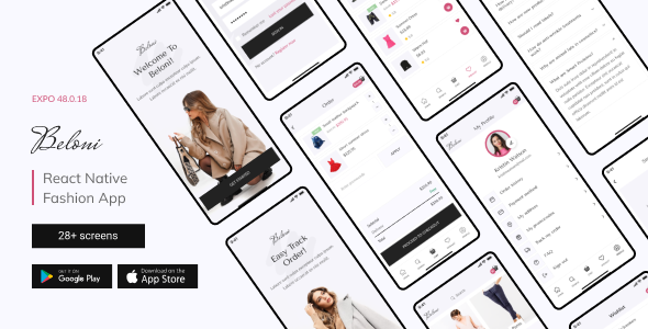 Beloni – Moda E -Commerce React Native App Expo SDK 48.0.18