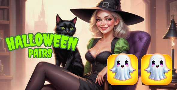 Pares de Halloween – jogo html5, construto 3 (.c3), pronto para celular pronto