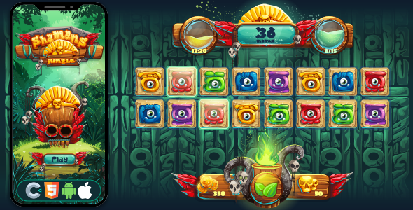 Jungle de xamãs – jogo HMTL5, construto 3