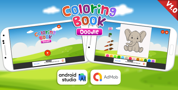 Livro para colorir Doodle – Livro para colorir Game Android Studio Projeto com Admob ADS + pronto para publicar