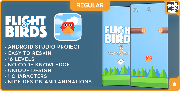 Flight of Birds (regular) – Android – Buildbox Classic Game