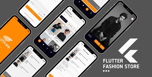 Modelo de comércio eletrônico Flutter – App de loja de moda UI – código limpo e simples com bloco
