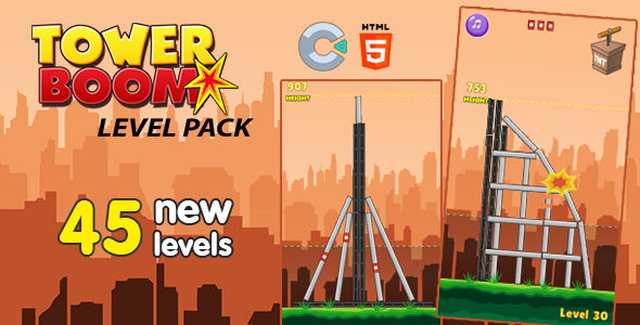 Pacote de nível de boom da torre – jogo html5 (construto 3)
